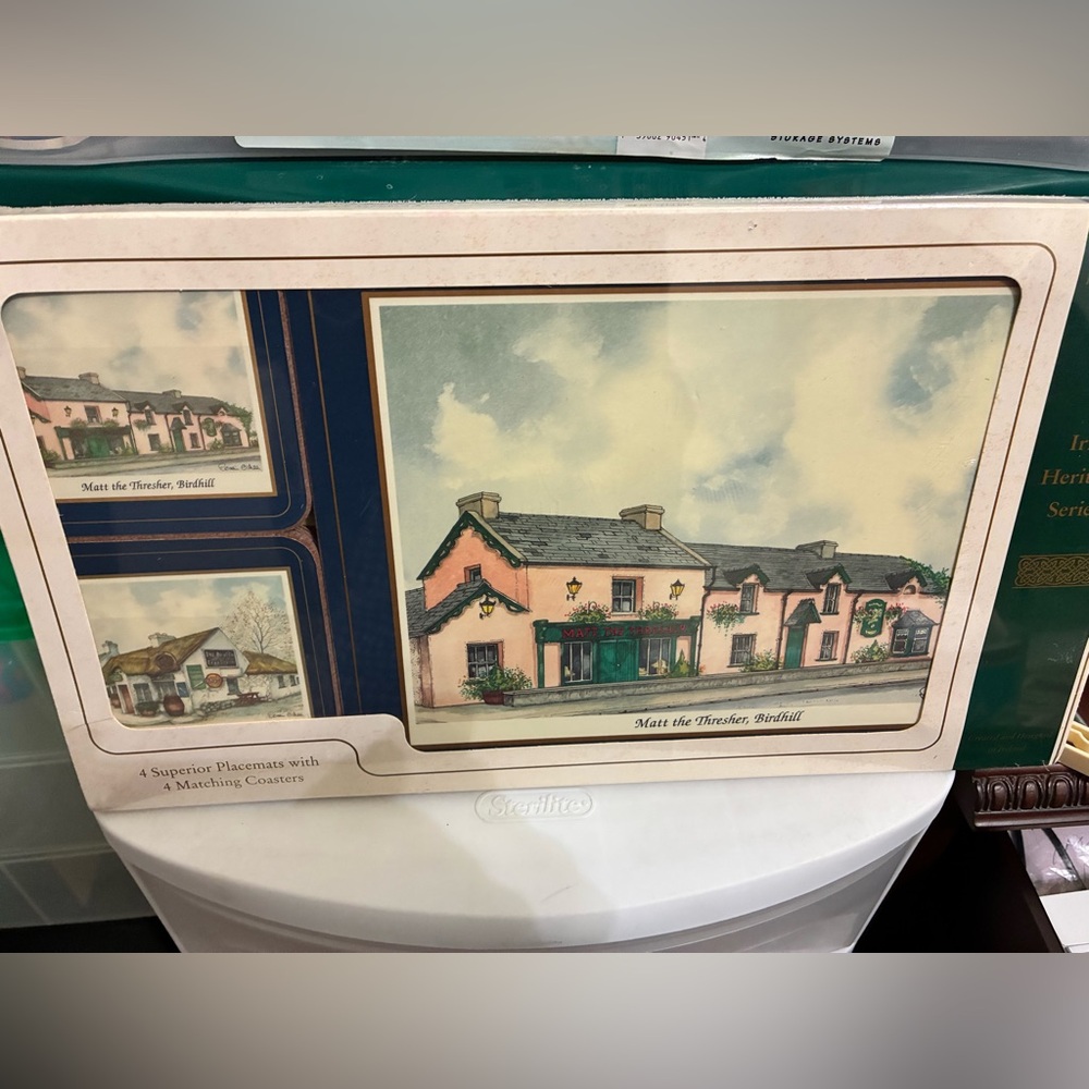 New Pimpernel Irish Heritage Series Table Placemats & Coaster Set Country Pubs